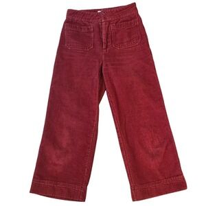 Marine Layer Corduroy Wide Leg Allison Cropped Pants Rust Red Women Size 0